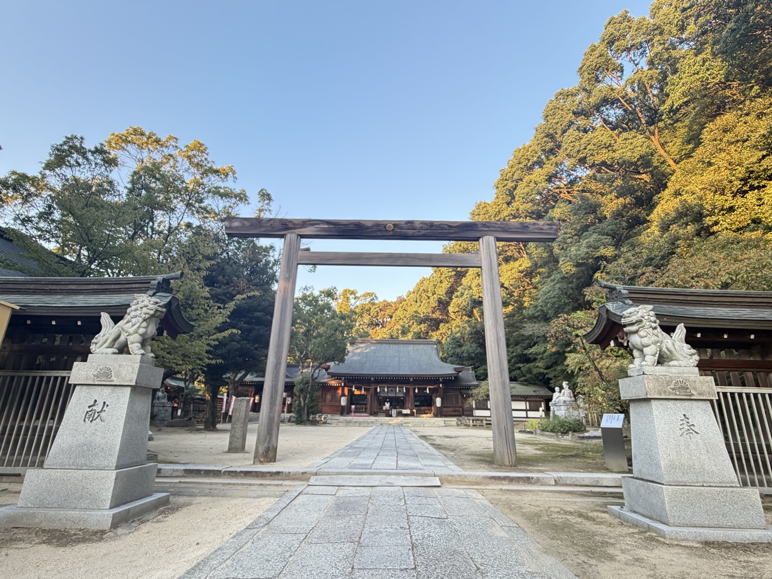四條畷神社の鳥居と参道